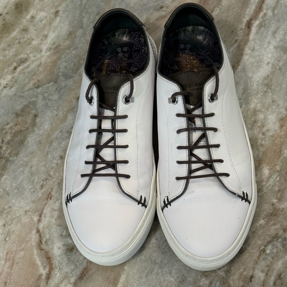 Men’s TED BAKER Kiing white leather trainers- Size 6 - Picture 7 of 10